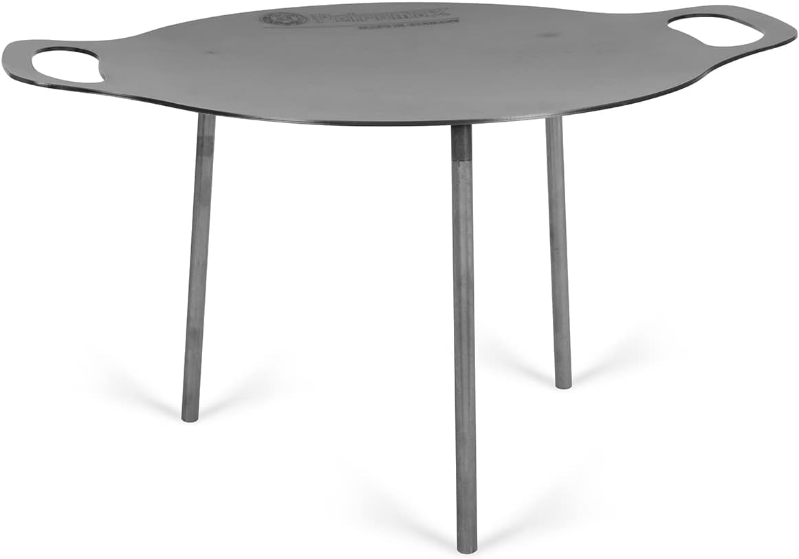 Campfire Griddle and Fire Bowl, Steel with 3 Removable Legs for Outdoor Campfire Cooking, Grilling and Frying or Build Fire Directly in Bowl, 18.9"