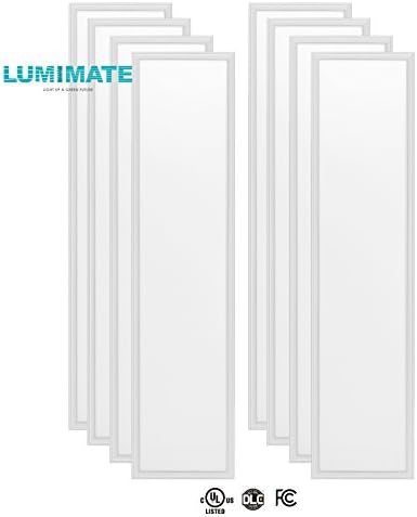 Lumimate 12×48 Inch 45w Ultra Thin Glare-Free Edge-Lit 5000k White Daylight Drop Ceiling Dimmable LED Light Panel Fixture (UL,DLC)(8-pack)