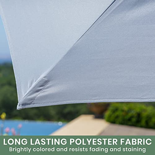 Royal Garden 7.5' Round Crank/Tilt Market Patio Umbrella - Heavy Duty Performance Polyester Fabric Sun Shade - Premium Outdoor Pole Design That Fits Most Umbrella Table And Stand Holes #TOP3