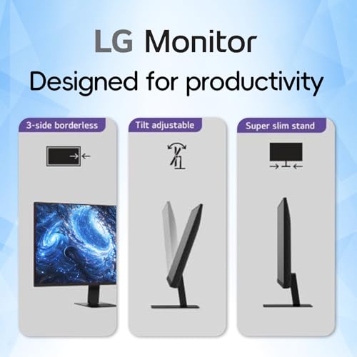Image of LG 32 inch QHD IPS Monitor, 2560 x 1440, 100Hz, HDR10, 99% sRGB, USB-C with 15W Power Delivery, 3-Side Borderless Design, Dynamic Action Sync, Tilt Adjustable for Home Office and Productivity