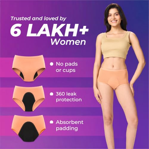 Image of HEALTHFAB ; The Fabulous You Heavy Period Panty High Waist Leak Proof Underwear for Medium to Heavy Flow, Reusable Upto 2 Years Without Pads, Pack of 1