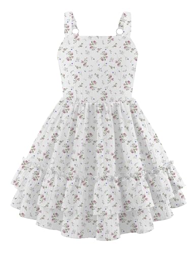 Image of Arshiner Girls Cami Summer Dress Boho Sleeveless Casual Sundress with Pockets for 4-12 Y