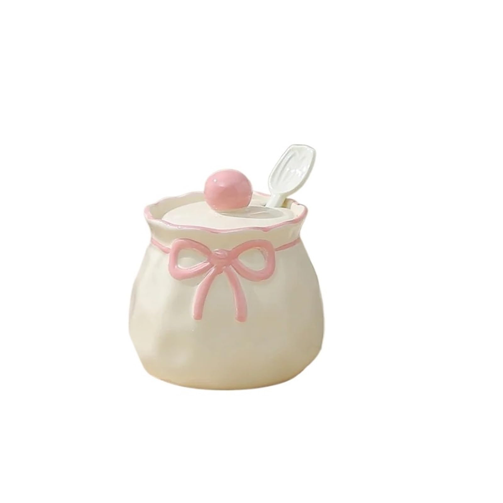 WZPTLKIBAD Ceramic Seasoning Jar with Bow for Salt and Chili Powder