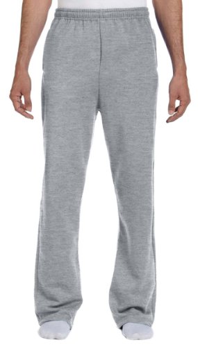 Jerzees Adult 8 oz. NuBlend® Open-Bottom Fleece Sweatpants M ATHLETIC HEATHER
