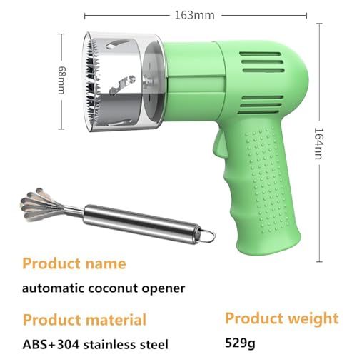 Abretuercas eléctrico automático, perforador y raspador de cáscara de acero inoxidable con un solo botón para frutos secos jóvenes y maduros, perfecto para el hogar, tienda y barra de jugos
