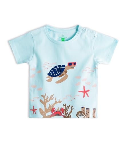 Image of YUV Infant Baby Boys & Girls 100% Cotton Printed Multicolor Half Sleeve T Shirts - 0 to 24 Months Babies, Pack of 5