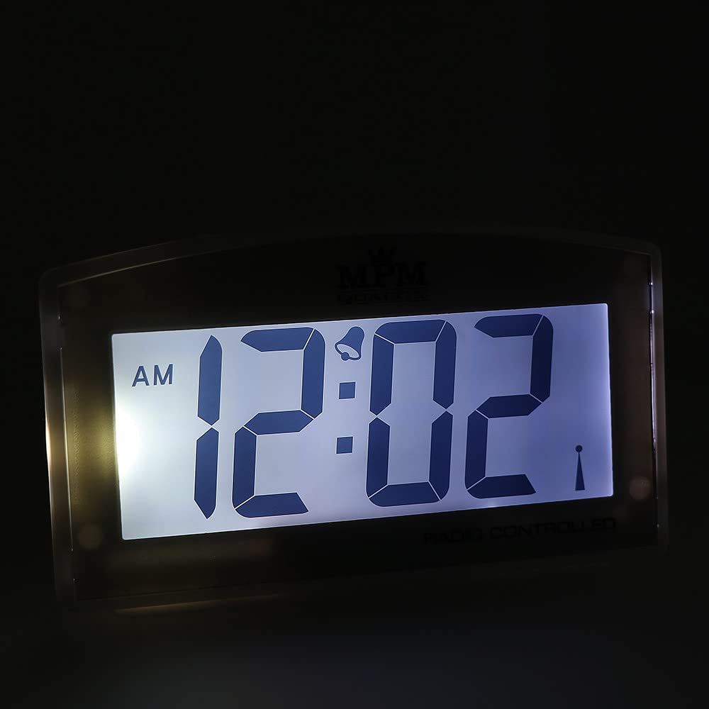 MPM Sveglia retrò senza ticchettio, classica sveglia forte per dormire profondo, analogica con elementi metallici, luce LED, funzione snooze e sveglia, ideale anche come decorazione vintage