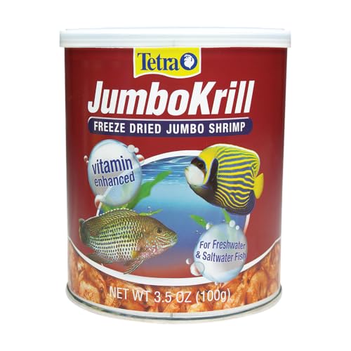 Tetra JumboKrill Freeze-Dried Jumbo Shrimp 3.5 Ounces, Natural Shrimp Treat For aquarium Fish, red (16198) : Pet Food : Pet Supplies