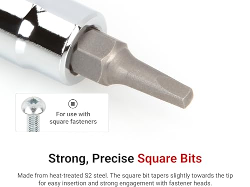Image of TEKTON 1 /4 Inch Drive x S2 Square Recess Bit Socket | SHB05202