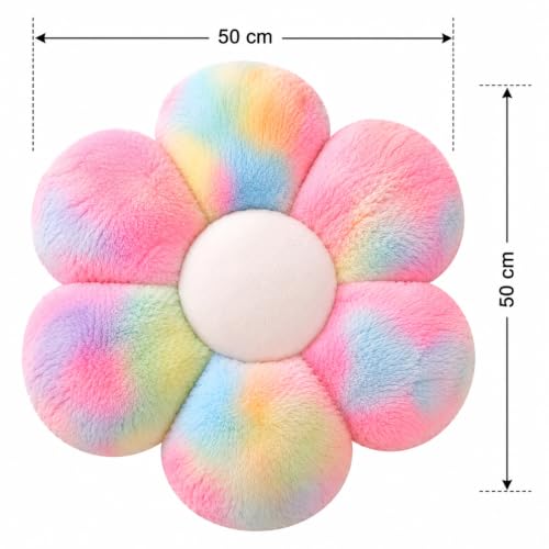 Image of AVSHUB Sunflower Pattern 6 Kali Cute Preppy Decorative Throw Pillow|Floor Cushion with Fibre Filling for Aesthetic Decoration (Rainbow, 50CM)