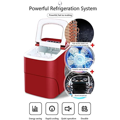 Máquina automática fabricadora de hielo de 15 kg en 24 h, pequeña máquina eléctrica para hacer cubos de hielo, 2 tamaños de cubos, capacidad de 2 L miniatura 6