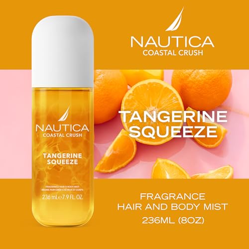 Image of Nautica Tangerine Squeeze, a Citrus Gourmand Hair & Body Mist for Women, Notes of Tangerine, Jasmine, and Sandalwood, Long Lasting, 8.0 fl oz