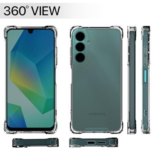 Image of Outlouders Back Cover for Samsung Galaxy A16 5G Clear Transparent PC + TPU Bumper Case with Raised Edges for Shockproof Protection(Transparent)