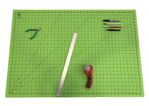 KC GLOBAL A2 (25 x 19 in.) Professional Grade Self-Healing Cutting Mat (Neon Green) - Odor-Free, Double-Sided, Eco-Friendly, Non-Slip, Premium Desk Mat for Crafting, Sewing, Quilting and Art Projects