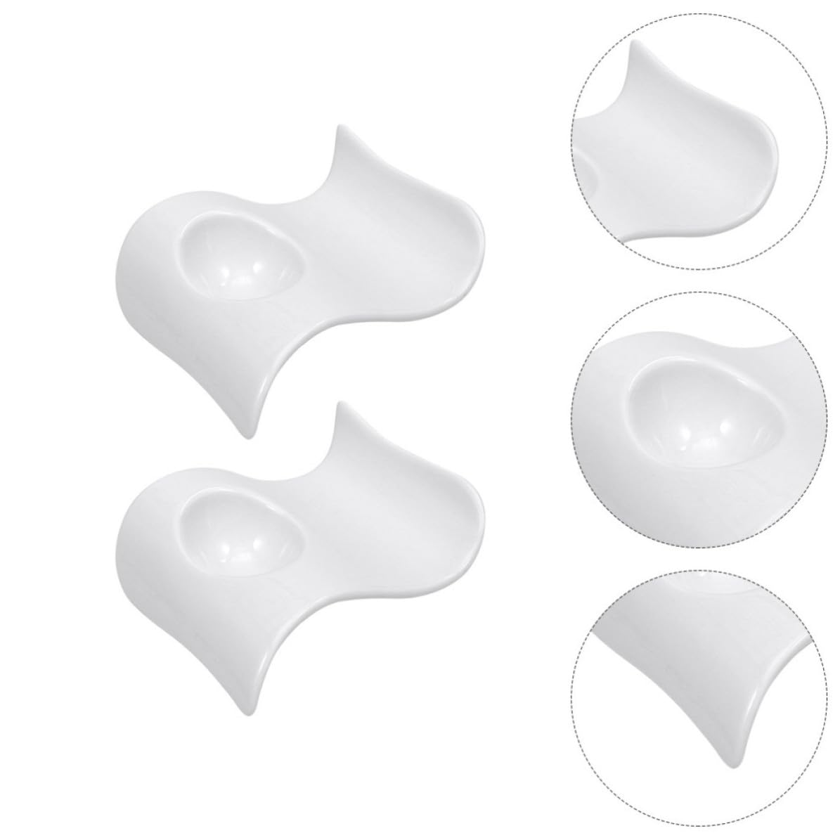 Porte-œufs Pratiques en Céramique Blanche Design Moderne et Léger 6 Pièces Assiettes à Œufs Élégantes pour Servir Mini Apéritifs pour Table Raffinée