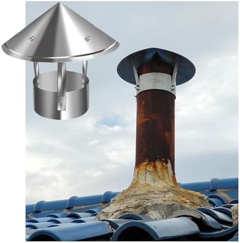 Adjustable Cone Top Chimney Cap - Roof Ventilation & Exhaust Cover for Fireplace, Moisture & Hot Air Emissions Control, Size: D8cm*20cm (3.15in*7.87in)