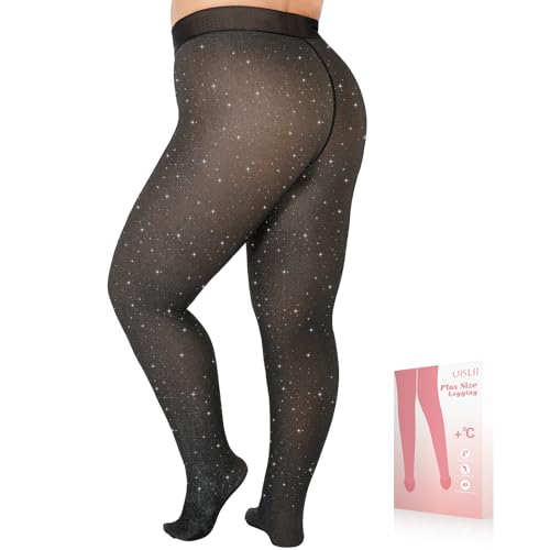 Image of UISLII Plus Size Fleece Lined Tights for Women
