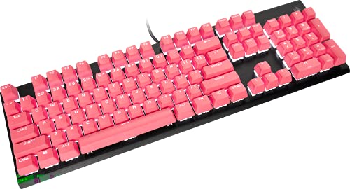 PBT Double-Shot Pro Keycap Mod Kit - Copritasti in PBT a doppio colpo - Rosa canaglia - Riga inferiore standard - Superficie ruvida - Pareti spesse 1,5 mm - Ammortizzatore O-Ring, fila - Tastiera gaming - Immagine 9