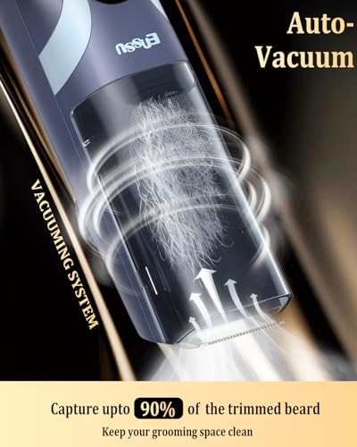 Image of ENNSU Vaccum Beard Trimmer for Men, Rechargeable Electric Men Beard Trimmers with 2 Combs, 1-20mm Adjustable Length Dial, Waterproof Cordless Mustache Trimmer for Face, Stubble, Blue