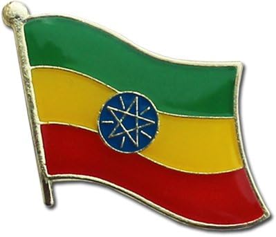 Miniatura 2 de Flagline Etiopía con estrella - Pin de solapa, rojo, amarillo,verde, azul