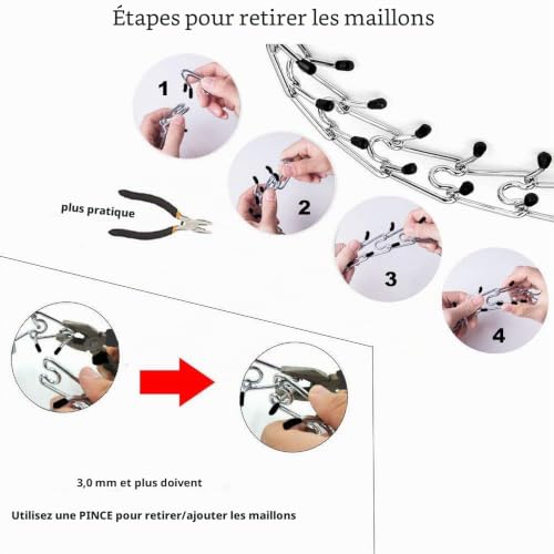 Collier de Dressage pour Chien avec Embouts en Caoutchouc Pit Bull Colliers en métal pour Berger Allemand Fournitures pour Animaux de Compagnie – vue 4