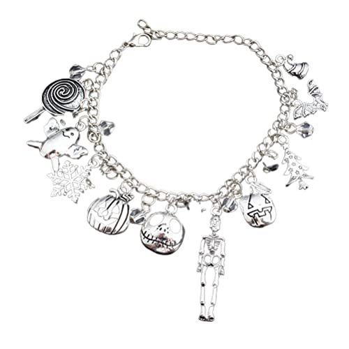 Smosyo Bracelet d'Halloween avec film d'horreur Jack Skellington, masques Jason, bracelet de retour à l'âme, cadeaux pour fans de film Cover