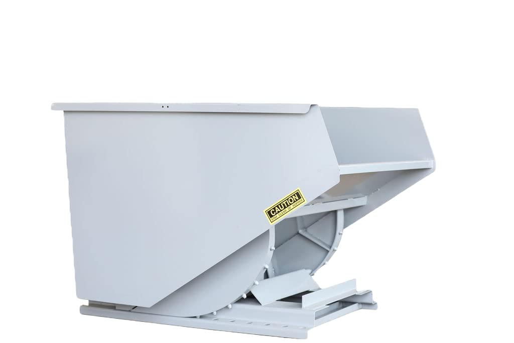 3 Cubic Yard Standard Self Dumping Hopper-4000lb Capacity-Gray
