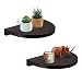 Halter Rounded Floating Wall Shelves for Decorative Display - Easy Installation + Hardware & Screws Included. 2 Pack (9''x 6.5")