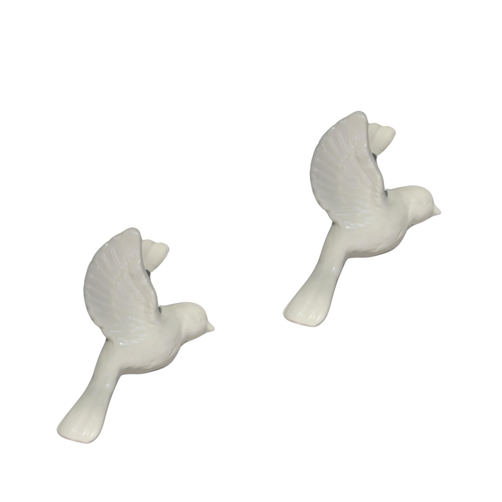 Wonderland (Set of 2 Flying Birds Wall Ceramic Art, White Color Ceramic Birds, Wall Decoration, Home interiors-image-11