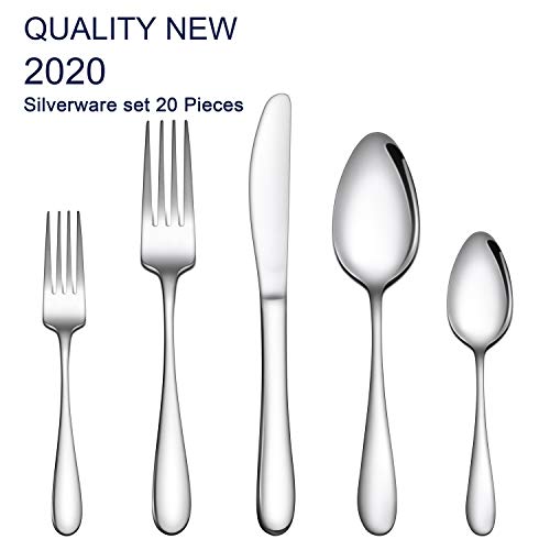 Silverware Set, Gineoo 20 Pieces Stainless Steel Flatware Utensils Set Service for 4