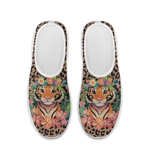 Women's Print Loafers Casual Low Top Barefoot Flats Shoes Low-Cut Casual Flats Lightweight and Breathable White Size 5.5-11.5 - Main Image