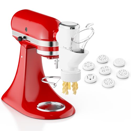 Image of Cofun Gourmet Pasta Press Attachment for KitchenAid Stand Mixer, Pasta Maker with 7 Interchangeable Plates to Make 7 Pasta Shapes, Easy to Use & Easy Clean Pasta Attachment for KitchenAid Stand Mixer