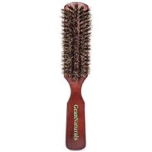 GranNaturals Soft Bristle Hair Brush for Men - Boar Bristle Brush for Styling Beards, Fades, Smoothing Hair and Waves - Natural Wooden Hairbrush