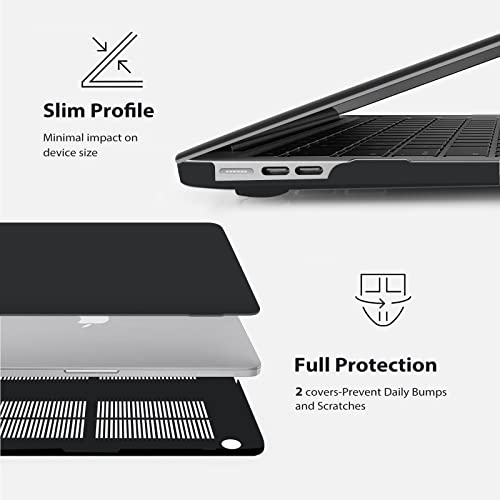 Icasso For Macbook Air 13.6 Inch Case M2 Chip 2023 2022 Release Model A2681, Matte Hard Shell Case&Carrying Laptop Sleeve Bag&Screen Protector&Keyboard Cover For Mac Air 13'' M2-Black #TOP3