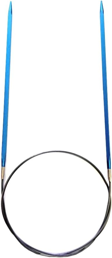 Kollage Square Circular Blue 16-inch (41 cm) Knitting Needle with Firm Cable (6 US / 4.00 mm)