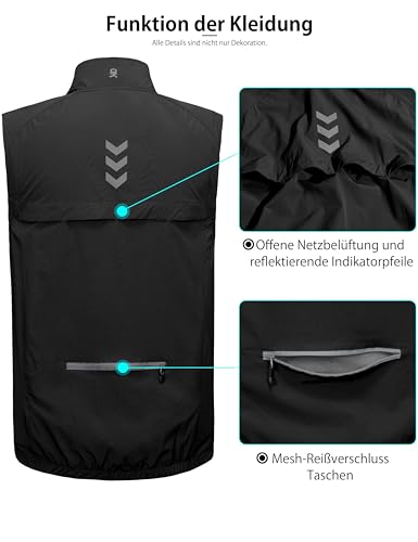 Chaleco para correr de hombre transpirable que evita el sudor y protege contra el viento 4