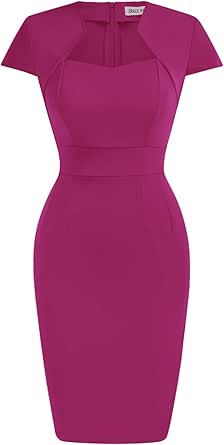 Grace Karin Womens 50s 60s Vintage Pencil Dress Bodycon Cap Sleeve Dress