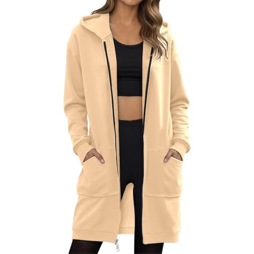 Sweat à capuche long femme zippé veste confort au quotidien