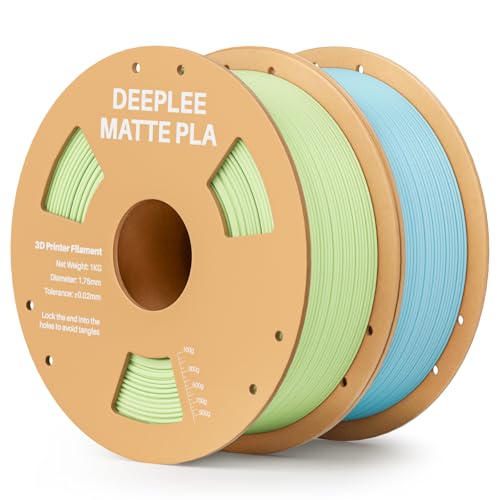 Image of Matte PLA Filament 1.75mm, 3D Printer Filament Dimensional Accuracy + /- 0.02mm, No Clogging, Higher Toughness, Cardboard Spool 3D Filament, 2 Pack 1kg Mint Green & Ice Blue
