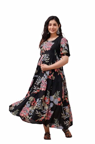 Image of New Elite Rayon Anarkali Maternity Feeding Kurti with Both Side Zipper