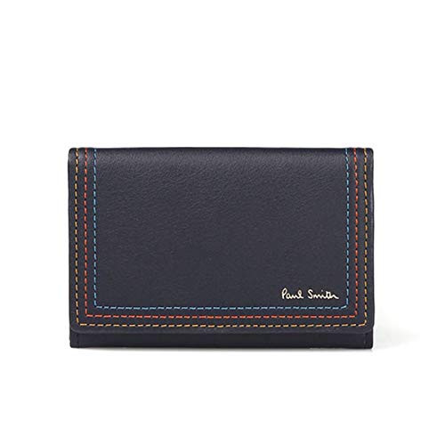 [ポール・スミス] パスケース 定期入れ カードケース メンズ Pawl smith ストライプステッチ P691 ネイビー