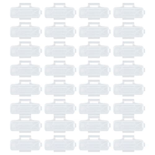 Mikikit 100Pcs Cable Identification Box: Clear Wire Labels Holder Case Waterproof Charger Labels Plastic Cable Labels Tags for Cable Management