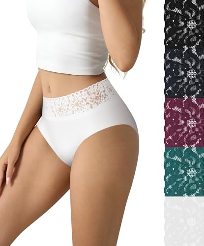 TDONE 5 Pack Womens Underwear Seamless Slim Fit Sexy Lace Cheeky Soft Panties Size S