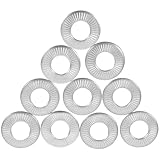 Beaupretty 20pcs 304 Stainless Steel Spring Lock Washers Knurled Disc Metal Washers Anti-Slip Locking Gaskets for Industrial Repair and Fastening Applications