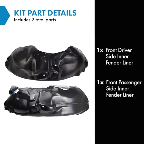 Image of TRQ Front Inner Fender Liner Set Compatible with 2011 Ford F-150 FO1248155 FO1249138