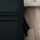 Toodou Soft Brushed Microfiber Black Full Size Flat Sheets-Comfortable and Durable Flat Sheet is Mad