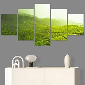 SIGNWIN 5 Panel Canvas Wall Art Greenlands for...