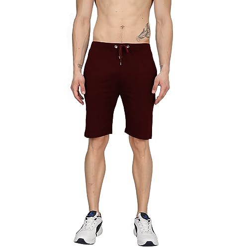 Image of Sleepynuts Regular Fit Terry Cotton Plain Shorts for Men
