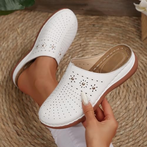 Clogs for Women Close Toe Slingback Wedge Sandals Summer Slip On Orthopedic Sandals with Arch Support Comfortable Wide Width Mules3