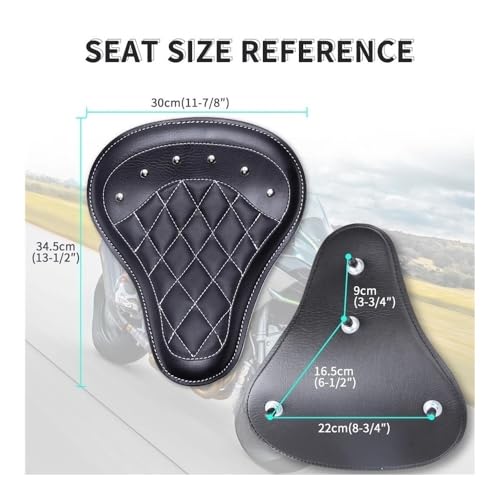 Cojín individual negro para asiento delantero de motocicletas custom y bobber 7
